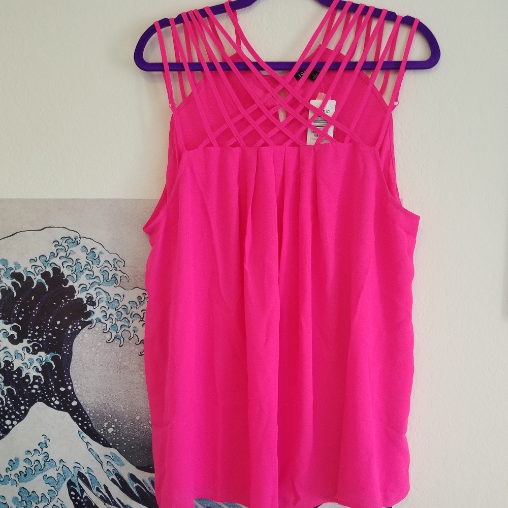 NWT Hot Pink Strappy Neck Tank
